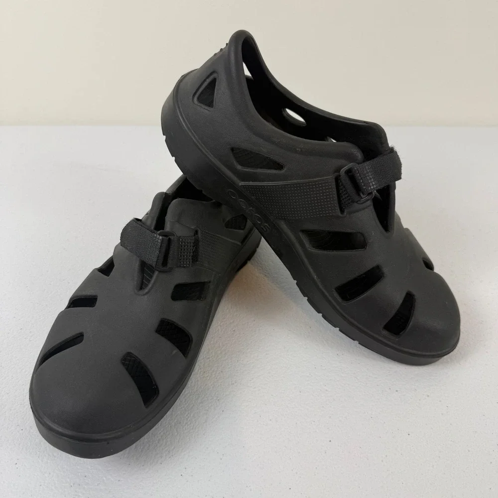 OOFOS OOmg OOcando Black Recovery Sandals Mens 8 Womens 10 EU 41 Adjustable